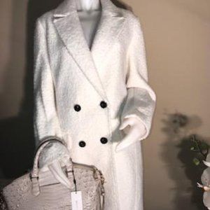 (NWT) EXPRESS (WHITE) MID-LENGTH COAT (SIZE: LARGE)
